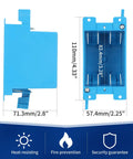 Side and top view of 1-Gang PVC Electrical Box For Old Work Blue 14 Cubic Inches With Adjustable Mounting Tabs Non-Conductive Plastic