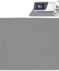 CPAP Silicone Protector Mat For Nightstand Waterproof Non Slip Pad in dark gray under CPAP machine, visible wavy texture
