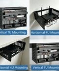 Heavy Duty Wall Mount Network Rack With 19 Inch Width And 14 Inch Depth, Rock Solid Cold Rolled Steel Server Vault in vertical and horizontal mounting.