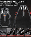 3 In 1 Hydraulic Arm Trainer For Home Gym With Ab Roller Wheels And Hooks Adjustable 22 To 440 Lbs Resistance