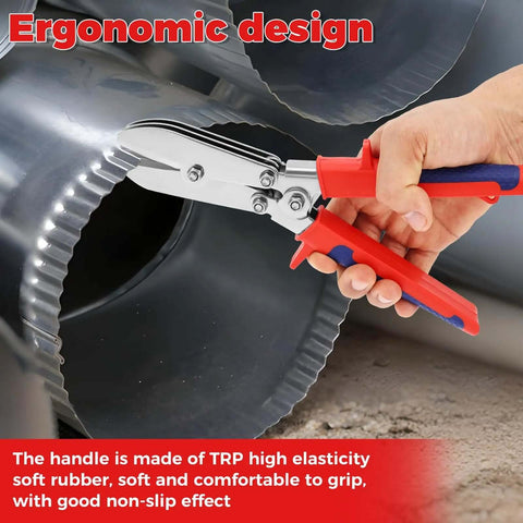 Five Blade Hand Crimper For Gutter And Sheet Metal With Rust Resistant Build and Anti Slip Ergonomic Handle used on galvanized steel ductwork