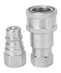 Rock Solid Hardened Steel Hydraulic Quick Coupler 3 4 Inch Npt Iso5675 Compatible Quick Connect Fitting Built Tough For Construction And Logging Machinery Fluid Transfer Made Easy No Sweat Setup Works Like A Dream On Any Heavy Equipment Job Sites, open and closed ends