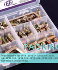 122 Piece Wood Insert Nut Kit Zinc Plated Carbon Steel Hex Socket Threaded Wood Inserts in transparent box