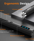 Compact 155 In 1 Mini Electric Screwdriver Cordless Set with ergonomic design, LED lights, and USB-C charging port.