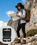 Notched Quick Release Buckle Set 8 Pack No Sew Bag Clips Replacement Plastic Fasteners For Backpacks Straps And Outdoor Gear Repair Durable Easy Access Corrosion Resistant with hiker using map on rocky trail