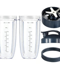 Replacement Blender Cup And Blade Kit For 600W And 900W Personal Blenders 32 Oz Cup With Flip Top To Go Lid And Lip Ring 5 Piece Set