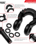 Built Tough 3/4 Inch D Ring Shackle Set 2 Pack Bow Shackles With 41,850 Lb Break Strength with washers and isolator