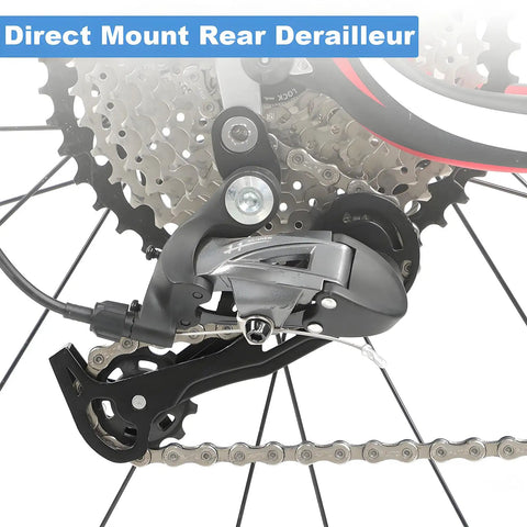 Rear Derailleur For Mountain And Road Bikes, 7 8 9 10 11 Speed Compatibility, Direct Mount, Steel Body With PA Nylon Guide Wheel