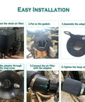 Predator 212cc Air Filter Kit Upgrade installation steps for 196cc engines and Coleman CT200U, showing filter and adapter