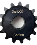 35B15 Type B Roller Chain Sprocket Five Eighths Inch Bore 15 Teeth ANSI 35 Hardened 1045 Steel Rust Resistant Built Tough Heavy Duty Drive Sprocket With Three Sixteenths By Three Thirty Seconds Keyway And Two Set Screws For Dependable Power Transfer