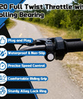 Q20 Full Twist Throttle Replacement For Ridstar Q20 Electric Dirt Bike And Sur Ron E Bike, shown mounted on handlebars