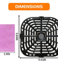 Dimensions of Air Fryer Grill Plate For Instant Pot Vortex Plus 6 Qt XL Nonstick Crisper Tray, size 9.84x9.45 inches.