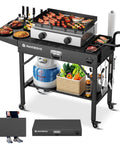 Portable Outdoor Grill Table Cart With Wheels, Heavy Duty Folding Stand Fits Up To 31 Inch Wide By 17 Inch Deep Griddles, tailgate ready