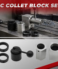 Beefy 5C Collet Block For Lathes And Mill Machines Featuring Hex Square Mount Accepting 1/16 To 1 1/8 Inch Bars Forged From Tough Alloy Steel With Secure Collet Closer For No Nonsense Daily Shop Tasks showcased on a milling machine.