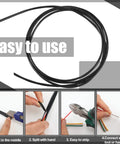 Pro Grade Sprinkler System Wire 18 Gauge Irrigation Cable With UV Resistant PVC Jacket For Underground Installations And Central Control UL Listed 30V 100 Ft shown for easy use with cutting and connecting steps.