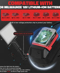 Heavy Duty 200W LED Work Lights With Stand Two Pack Compatible With Milwaukee Battery 20000 Lumens Portable Tower Light