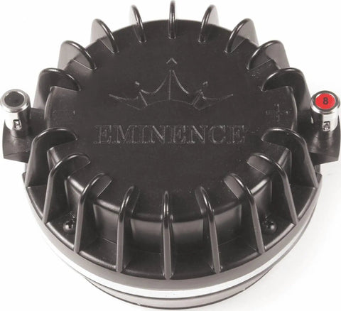 N320T-8 2 Inch Exit High Frequency Compression Driver With 3 Inch Voice Coil D3 Technology, black casing, top view.
