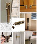 Collage of Vintage Bronze Barrel Bolt Latch For Barn Doors Heavy Duty Sliding Door Lock 1.5 Inch To 10 Inch Sizes Copper Construction in use