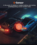 4K Front And Rear Dash Cam For Cars With Night Vision Dual Channel, highlighted during night driving, with G-Sensor feature.