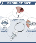 Top Shelf 2 Pack Retractable Spring Plunger With Pull Ring M16x1.5 Carbon Steel Indexing Pin showing rotatable pull ring features.