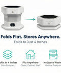 Portable Folding Washing Machine With 12 L Mini Capacity Perfect For College Dorms Or Studio Living Folds Completely Flat To Free Up Floor Space.