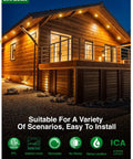 Rustic house exterior with 12 Pack 6 Inch Ultra Thin LED Recessed Ceiling Lights With Junction Box 5CCT Selectable 2700K To 5000K Dimmable 12W