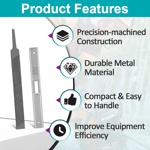 Three Must Have Depth Gauge Tools With Flat Files Chainsaw Maintenance Kit shown with precision-machined flat file and features.