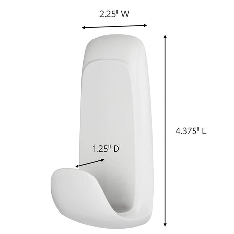 Damage-Free Jumbo Hook Set With 8 Strong Strips, 4 Self-Adhesive Hooks, dimensions 4.375" L x 2.25" W x 1.25" D, quartz color
