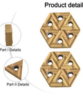Hexagonal and triangular decorative pieces, product details view