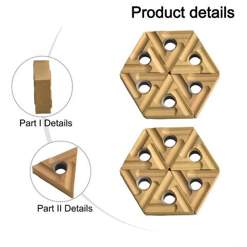 Hexagonal and triangular decorative pieces, product details view