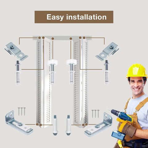 Bifold Door Hardware Repair Kit, 2-Pack Bifold Closet Door Hardware Kit with brackets, pivots, and installation guide