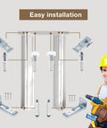 Folding Closet Door Hardware Repair Kit, Easy Install No Fuss Replacement Tool Set With Top And Bottom Brackets, Guide Wheel