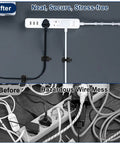 Heavy Duty Cable Zip Tie Mounts Kit With 60 Packs Of 8 Inch Nylon Ties, 5M Screws, wall and desk fasteners organizing cables