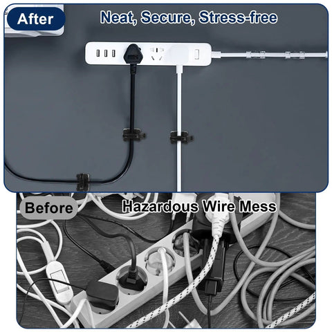 Heavy Duty Cable Zip Tie Mounts Kit With 60 Packs Of 8 Inch Nylon Ties, 5M Screws, wall and desk fasteners organizing cables