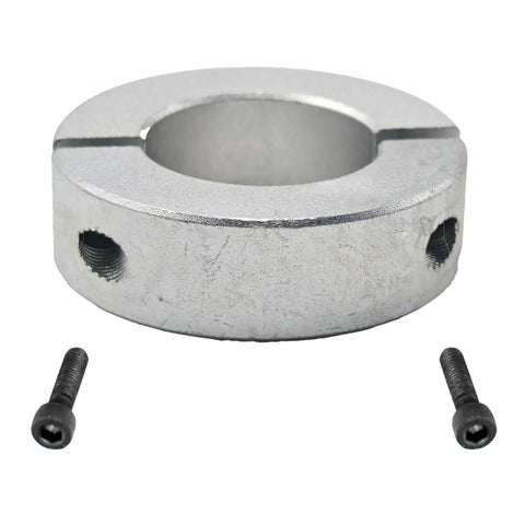 0.98 Inch Bore Aluminum Shaft Collar Double Split Two Piece Clamping Collar With Set Screw for motors and drive components.