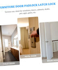 Furniture Door Padlock Latch Lock, suitable for various doors including toilet, hotel, and room doors.
