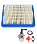 Briggs Stratton Carburetor Replacement 696065 for Troy Bilt Craftsman Tillers with air filter and gaskets shown