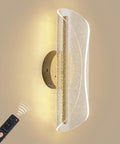 Bosomfr 14.8in Wall Sconces Rechargeable Battery Operated Wall Light with remote control and glittered acrylic shade.