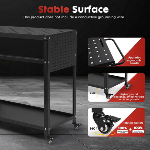 36 By 18 Inch Welding Table With 0.63 Inch Fixture Holes, Non Slip Foot Pads, Built To Last Carbon Steel Frame, 800 Lbs Static Weight Capacity