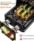 Inside view of Heavy Duty Badass 2500 Watt Power Inverter with dual fans, showcasing components for 12V to 120V conversion.