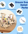 Awesome 3 In 1 Smart Home STEM Kit For Kids 8 To 12 With ESP32 Controller Wooden 3D Puzzles And DIY Building Crafts Educational Coding Toys Gift For Christmas And Birthday Boys And Girls, wood parts, motor, battery holder