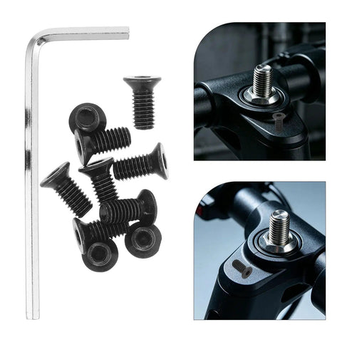 Electric Scooter Front Shock Absorber Screws Kit With Allen Wrench And Hex Key Stainless Steel Flat Head Screws In Black