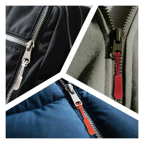 120Pcs Zipper Extension Replacement Pulls Zipper Tabs For Backpacks Luggage And Jackets Repair Kit In 12 Colors on various zippers