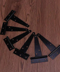 12 Pack 4 Inch T Shaped Rustproof Iron Light Duty Hinge Set In Black For Sheds Gates And Doors Durable Corrosion Resistant