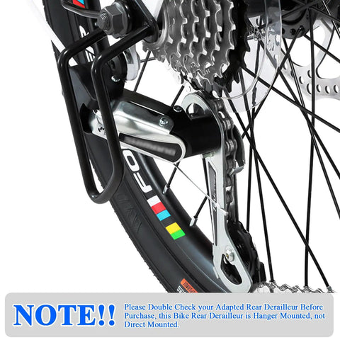 Close-up of Rear Derailleur RD TY21B 6 And 7 Speed Replacement for Mountain Bikes, showing hanger mount compatibility.