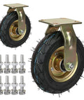 Built Ridiculously Tough Heavy Duty Pneumatic Caster Wheels 8 Inch 10 Inch with metal bracket and rubber tire for outdoor carts.