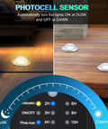 Smart Dimmable LED Deck Lights With Timer And Photocell Sensor, IP67 Waterproof 32mm Round Outdoor Pathway Kit, dusk to dawn.