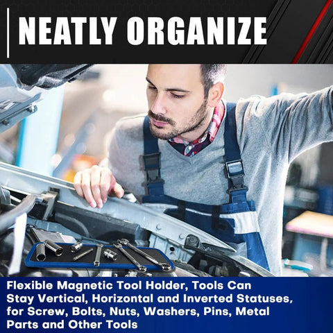 Flexible PVC Magnetic Tool Mat Set With Three Pad Sizes 12.8 By 9.64 Inches 12.8 By 4.1 Inches And 4.33 By 4.33 Inches For Holding Screws Nuts Bolts And Sockets On Hoods Toolboxes And Metal Surfaces In Garage Or Auto Repair, mechanic on car hood