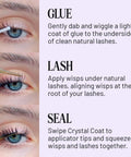 Eternal Bond Black No-Fuss Lash Glue With Mini Mascara Wand Applicator demonstrating application on natural lashes.
