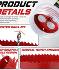 6-1/8 Inch Hole Saw Kit For Recessed Lights And Can Lights With Dust Bowl Dust Collection, drill bit and saw teeth close-up